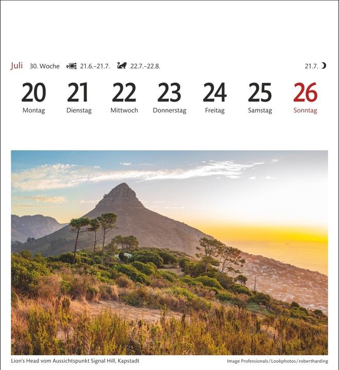 Produktbild Harenberg Südafrika & Namibia Sehnsuchtskalender 2026 - Wochenkalender mit 53 Postkarten (Harter Einband, Deutsch)