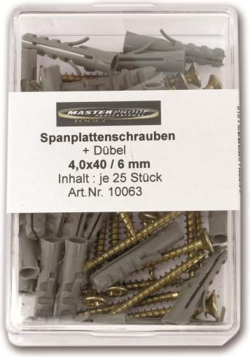 Produktbild Masterproof Schrauben-/Dübelset, 6 mm (25 Stk.)