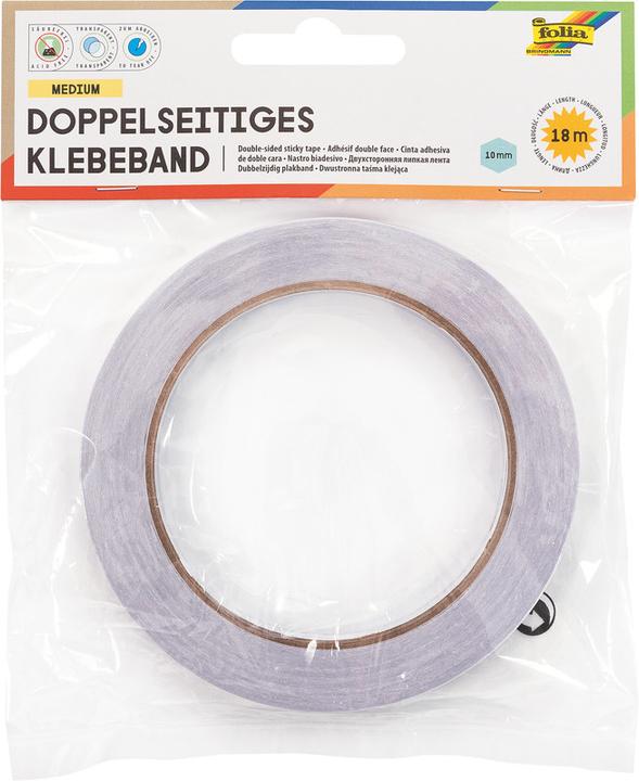 Folia Double-sided adhesive tape, 10 mm x 18 m, transparent (10 mm)