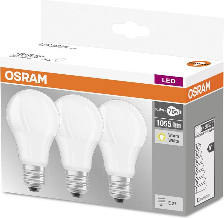 Productafbeelding Osram Een 75 Fr (E27, 10.50 W, 1055 lm, 3 x, F)