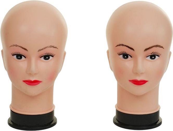 Produktbild Mendler 2x Mannequin-Kopf HWC-G81, Perückenpuppe weiblich Frau, 30cm