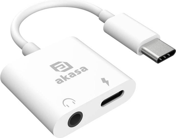 Image du produit Akasa - Type-C Headphone Jack &amp  Adaptateur de chargeur (8m, USB, Jack 3.5mm)