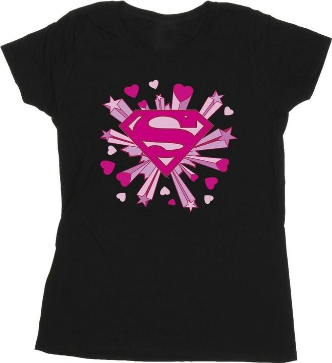Superman Pink Hearts And Stars Logo TShirt