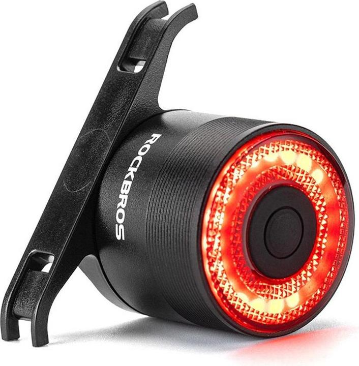 Image du produit Rockbros Lampe de vélo arrière Q3 avec système d'arrêt intelligent - noir