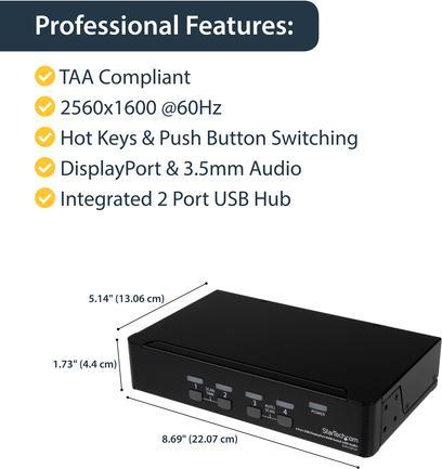 Actual product image StarTech 4 Port Displayport Kvm Switch