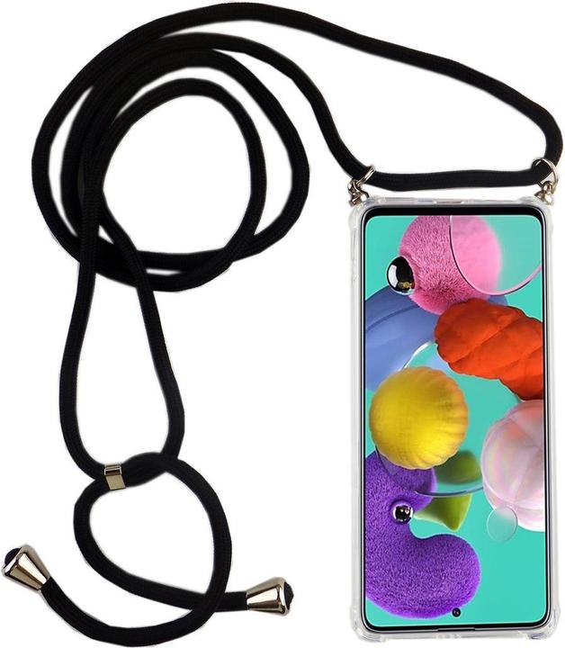 Produktbild König Design Handykette für Samsung Galaxy A51 mit Band Case zum umhängen Kordel Schwarz Neu