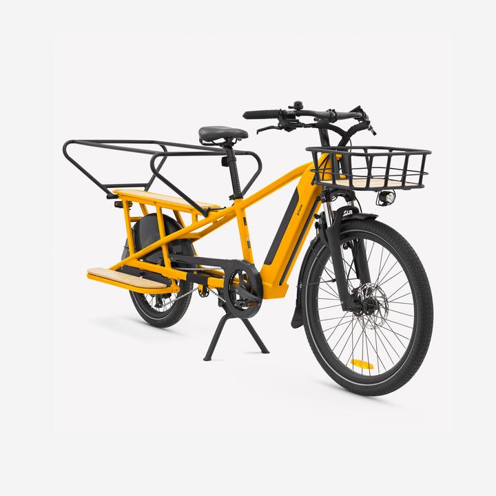 Actual product image Btwin E-cargo bike Cargobike R500E Longtail V2 yellow (44 cm)
