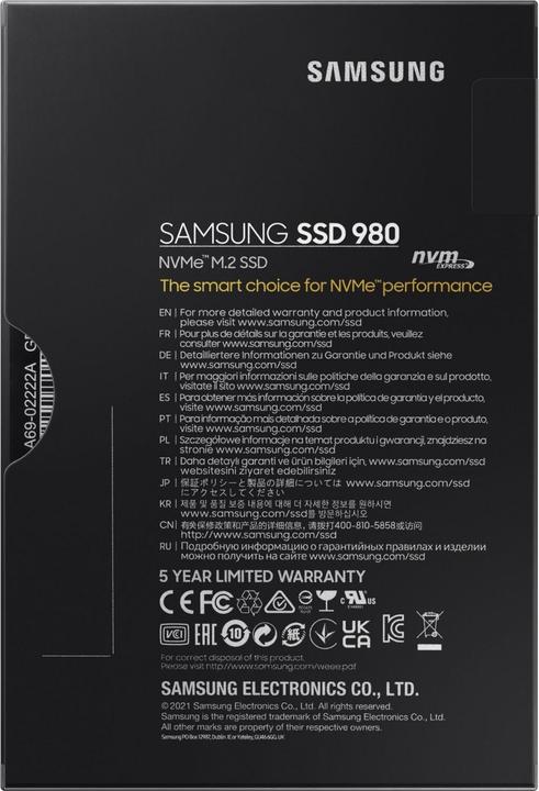 Immagine prodotto Samsung SSD 980 (1000 GB, M.2 2280)
