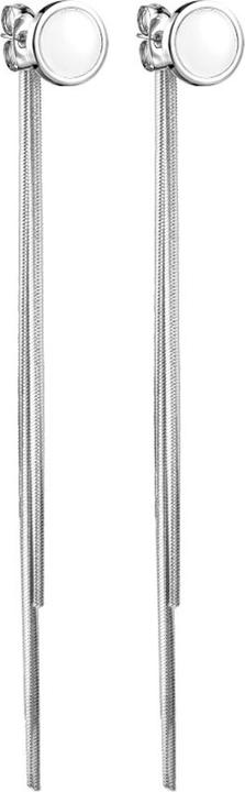 Star Piercing Ohrstecker silber Rund weiss Anhänger Kette (ohne Messing, Chirurgenstahl 316L)