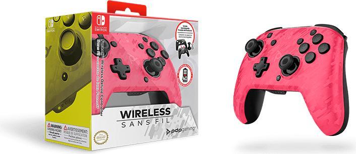 Actual product image PDP Faceoff Wireless Deluxe Controller - Pink Camo (Switch)
