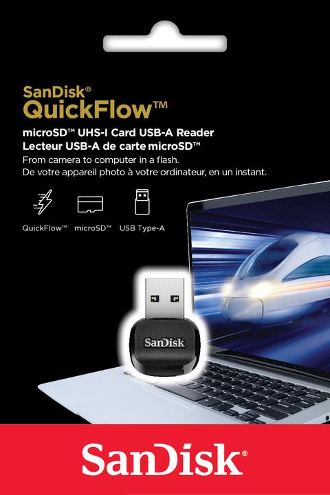 Productafbeelding SanDisk QuickFlow microSD-kaart USB-A lezer (USB-C 3.2 Gen 1)