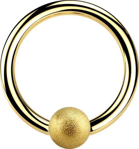 Star Piercing Micro Ball Closure Ring vergoldet gesprenkelt (ohne Messing, Chirurgenstahl 316L)