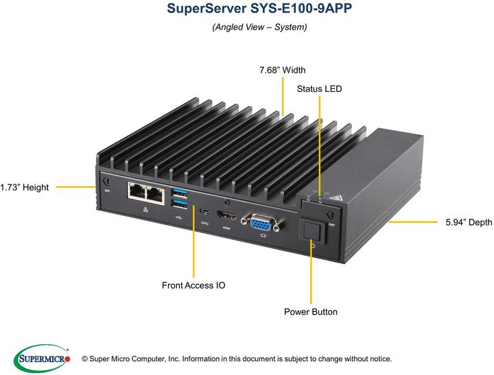 Immagine prodotto Supermicro Server BAB SYS-E100-9APP