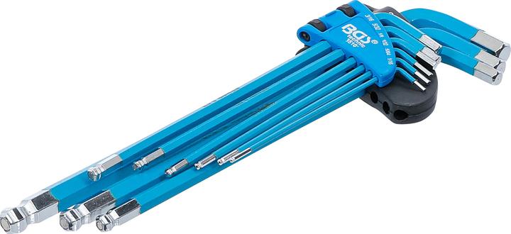 Produktbild BGS Winkelschlüssel-Satz extra lang Innensechskant Zollgrössen 9-tlg.