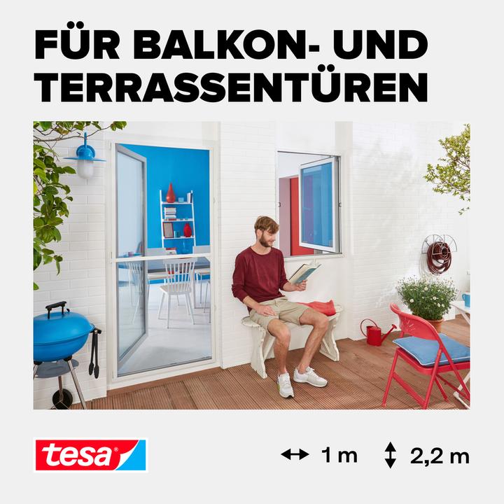 Produktbild tesa Insektenschutz Alu COMFORT für Türen, Insektengitter (100 x 220 cm)