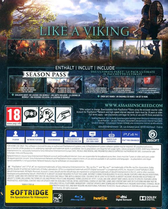 Immagine prodotto Ubisoft Assassin's Creed Valhalla - Edizione definitiva (PS4, Multilingue)