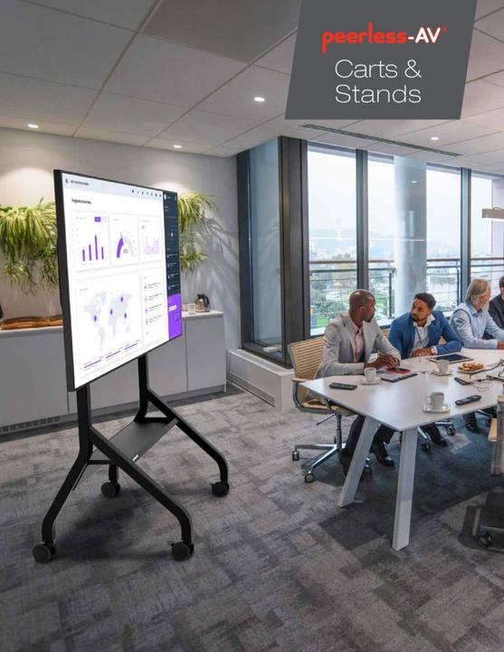 Actual product image Peerless AV trolley with shelf for displays up to 75inch up to 56kg up to VESA 800x400 colour black w (Universal, 75", 56 kg)
