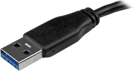 Produktbild StarTech 3m schlankes SuperSpeed USB 3.0 A auf Micro B Kabel - St/St - USB 3.0 Anschlusskabel - Schwarz (3 m, USB 3.2 Gen 1)