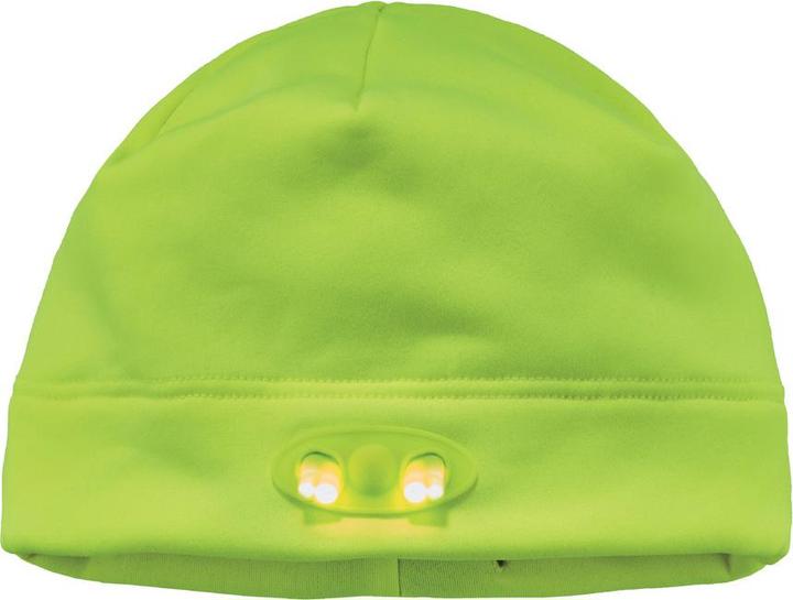 Actual product image Ergodyne Fleece cap N-Ferno 6804, with 4 LEDs, lime (One size)