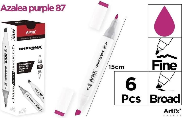 Image du produit Artix Chromax-Marker mit 2 Spitzen. Azalee Lila 87 (6 Stk.) (Azalee Lila, 6 x)