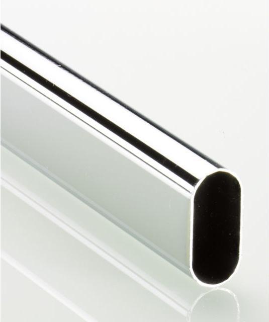 Hettich Schrankrohr 15 x 30 x 1000 mm, oval, verchromt