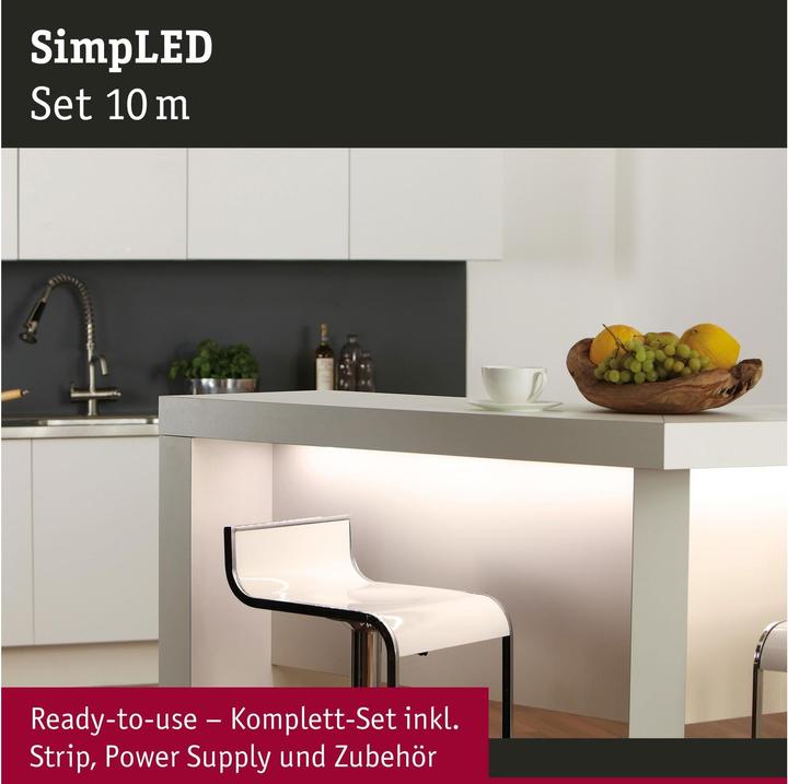 Immagine prodotto Paulmann Striscia LED Simp (Bianco caldo, 1000 cm, Interno)
