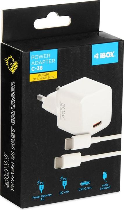Produktbild iBox Travel charger I-BOX C-38 PD30W, white (30 W)