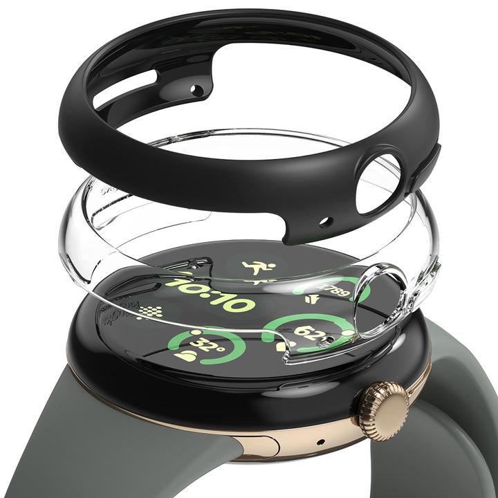Actual product image Ringke - Slim (2 pack) - Google Pixel Watch 3 41mm - Clear / Matte Black