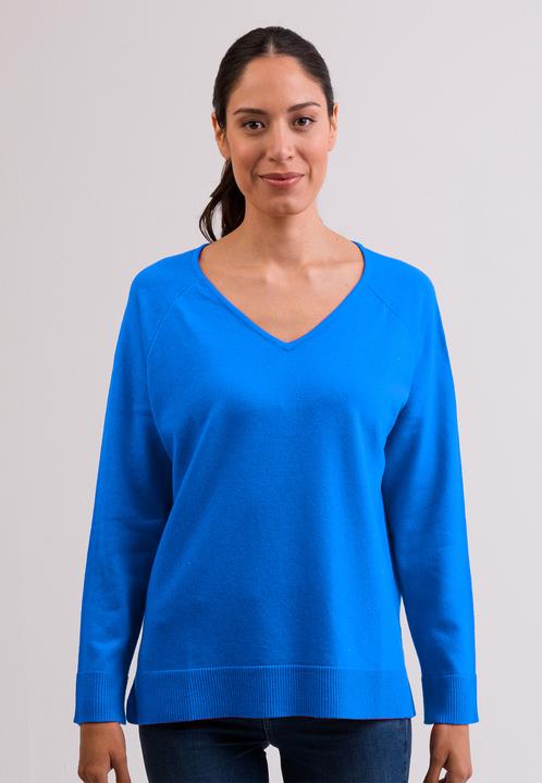 Cash-Mere Kaschmir V-Ausschnitt Pullover mit Seitenschlitzen