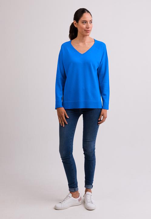 Actual product image Cash-Mere Kaschmir V-Ausschnitt Pullover mit Seitenschlitzen (L)