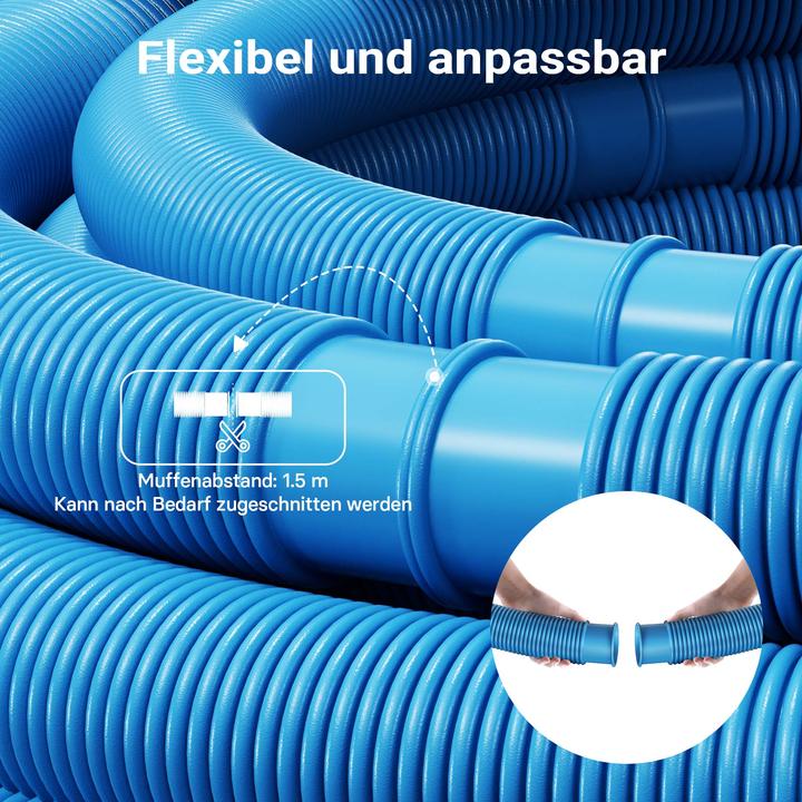Image du produit Wiltec Teichtip ® 30m - 32mm - Tuyau de piscine flottant sections double manchon 165g/m - Made in Europe