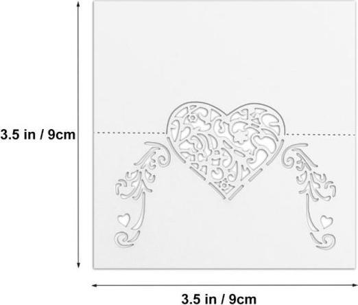 Produktbild MU Style Tischkarten Hochzeit 9x9 cm (50er Set)