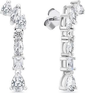 Brilio Silver - Luxury silver earrings with zircons EA998W