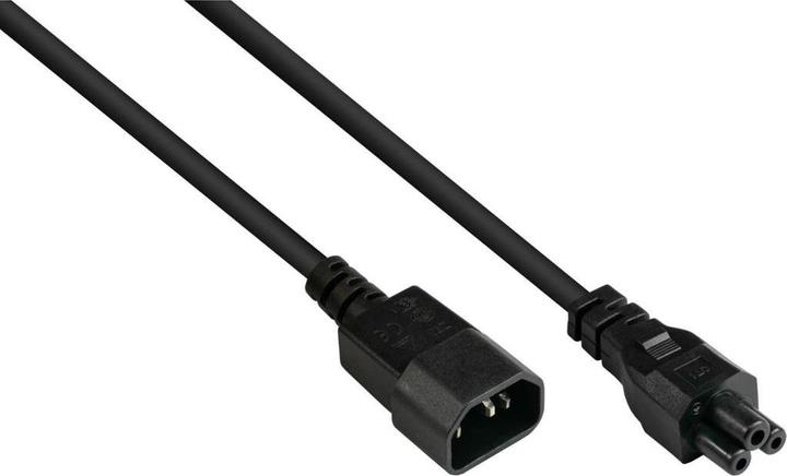 Produktbild Varia Kaltgerteverlngerung C14 (gerade) an C5 (gerade), schwarz, 1,00 mm, 3 m (3 m)
