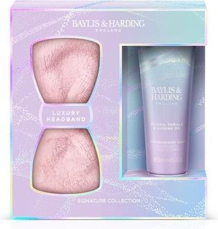 Baylis & Harding Geschenkset aus Körperseife und kosmetischen Stirnbändern mit Jojoba-, Vanille- und Mandelöl - 2 (Körperpflegeset)