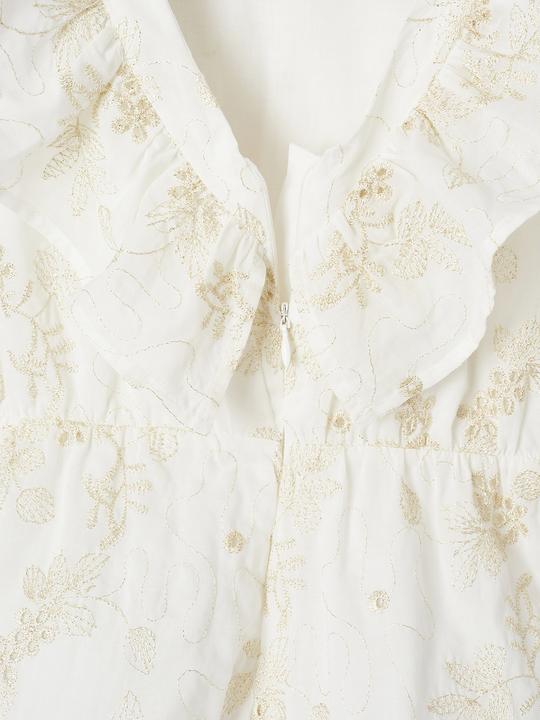 Actual product image Vertbaudet Festlicher kurzer Mädchen Jumpsuit mit gestickten Glanzblumen (146)