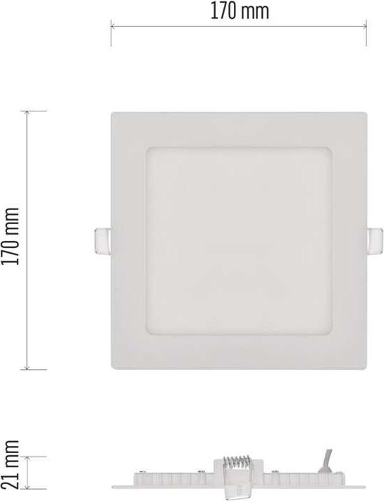 Immagine prodotto Emos NEXXO Luce da incasso a LED, quadrata, bianca, 12,5W, bianco caldo (1000 lm)