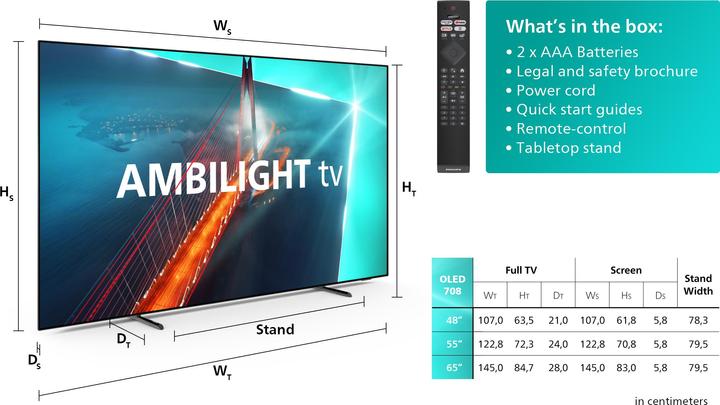 Produktbild Philips 55OLED708/12 (55", OLED, 4K, 2023)