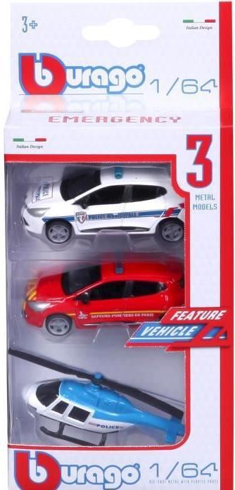 Image du produit Burago PACK 3 VEHICULES DE SECOURS 1/64EME