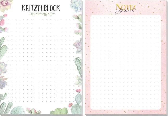Produktbild paper&you Block A6 Notizen,sort.8246-8 (A6, Kein Einband)