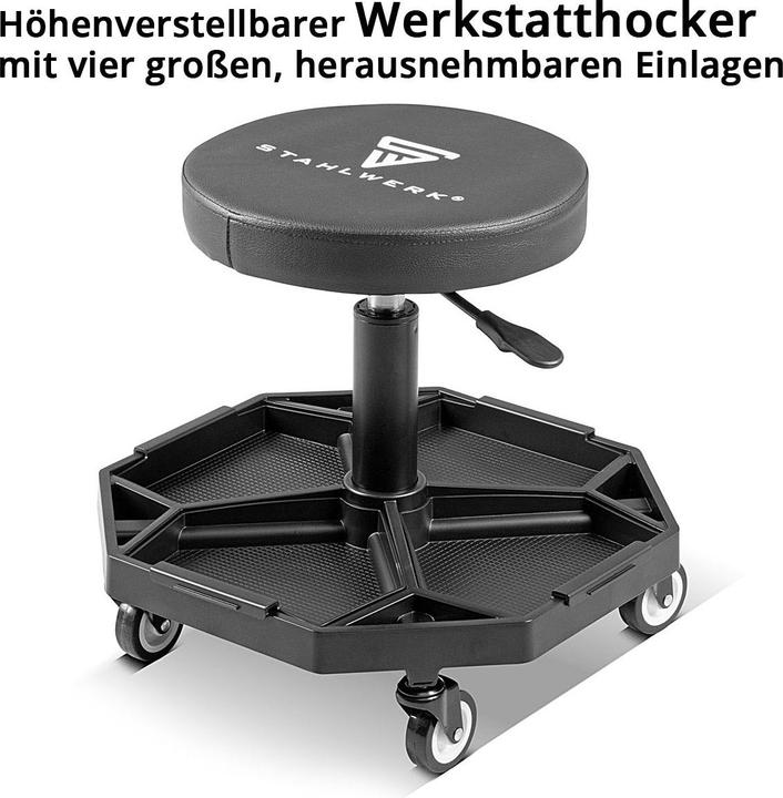 Produktbild Stahlwerk Werkstatthocker WRH-136 ST bis 136 kg belastbar höhenverstellbar (136 kg)
