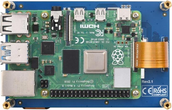 Actual product image WaveShare 4.3inch QLED Capacitive Touch Display for Raspberry Pi DSI Interface 800×480