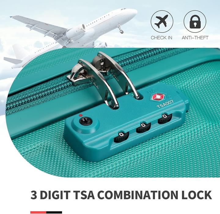 Immagine prodotto Kono Set di 2 valigie in ABS a guscio rigido Turchese (38 l, Bagaglio a mano (fino a 50 litri))
