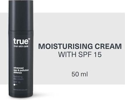 Actual product image True Men Skin Care Hydrating Day Cream with SPF 15 Advanced Age & Pollution Defence 50ml (50 ml, Day cream, SPF 15)