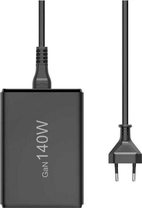 Produktbild Hama Ladestation 5 Ports, GaN, Schnellladegerät, 3xUSB-C, 2xUSB-A, PD, 140 W, SW (140 W)