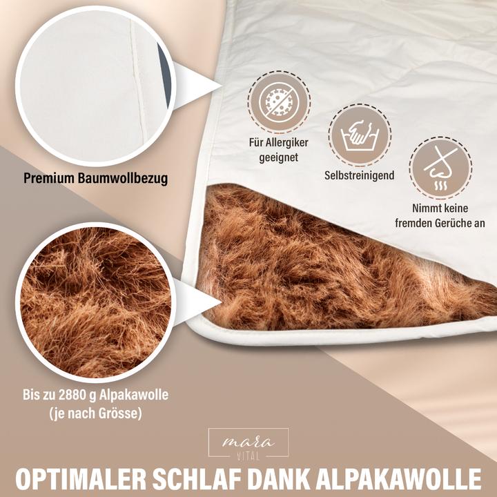 Image du produit Mara Vital Couette en alpaga (1008 g, 155 x 220 cm, 100 x 135 cm, 200 x 210 cm, 135 x 200 cm)