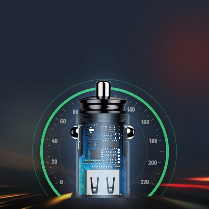 Actual product image Baseus Circular Plastic A+C 30W PPS Car Charger Black