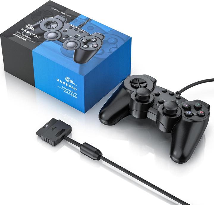 Immagine prodotto CSL Controller PlayStation, Gamepad PS2 con doppia vibrazione (effetto rumble), precisione e comfort (PS2)
