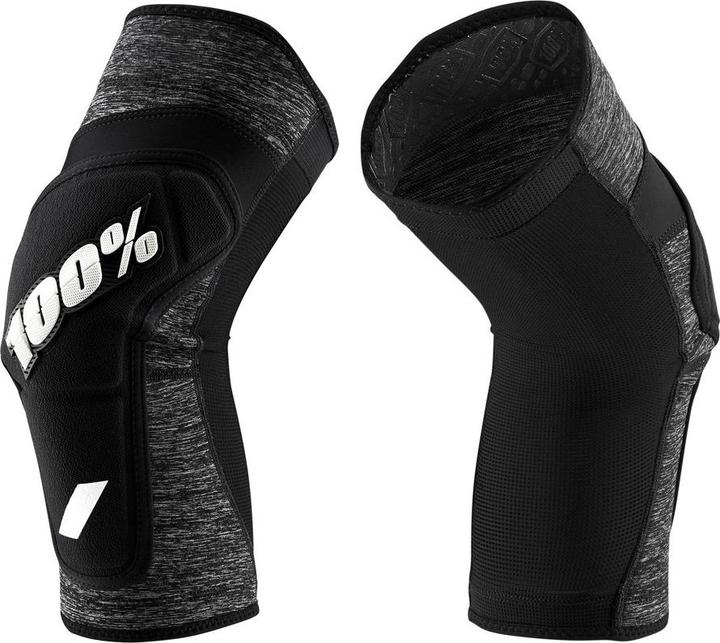Actual product image 100% PROTECCIONES Unisex Adults (Ridecamp Knee Guards Heather Grey/Black-M) Knee Brace, Grey me (M, Knee pad)