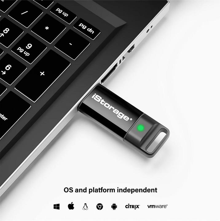 Image du produit iStorage datAshur BT - Clé USB à mémoire flash (biométrique) (128 Go, USB-A)